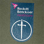 Подушка надувная в чехле, логотип Reckit Benckiser