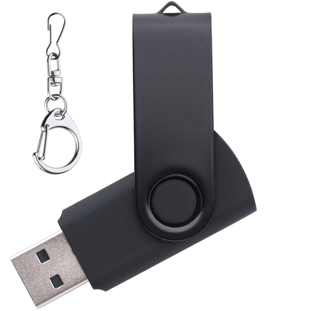 Флеш накопитель USB 2. 0 Twister 16GB, пластик Софт Тач/металл, черный/черный