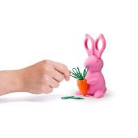 Ножницы и магнит со скрепками Bunny, розовые